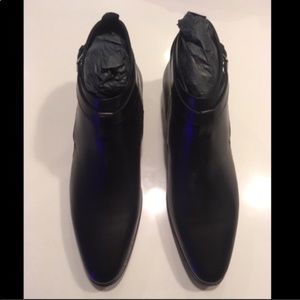 Jodhpur black leather low cropped ankle boot